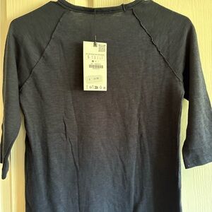 ZARA 3/4”Long Sleeve Tee - Dark Gray NWT
